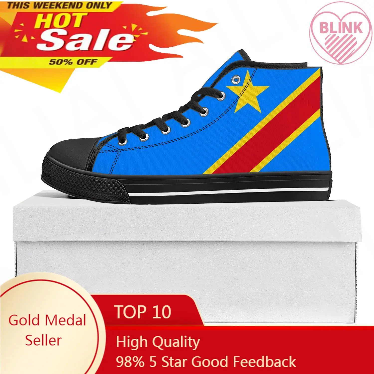 Men'S Shoes Qn - Democratic Republic of the Congo Flag