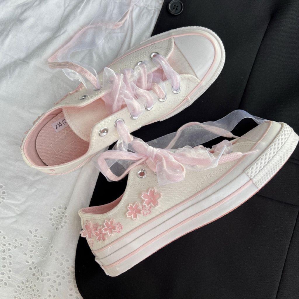 Womens Embroidery Canvas Sneak - Casual Sneaker Low 评论和价格