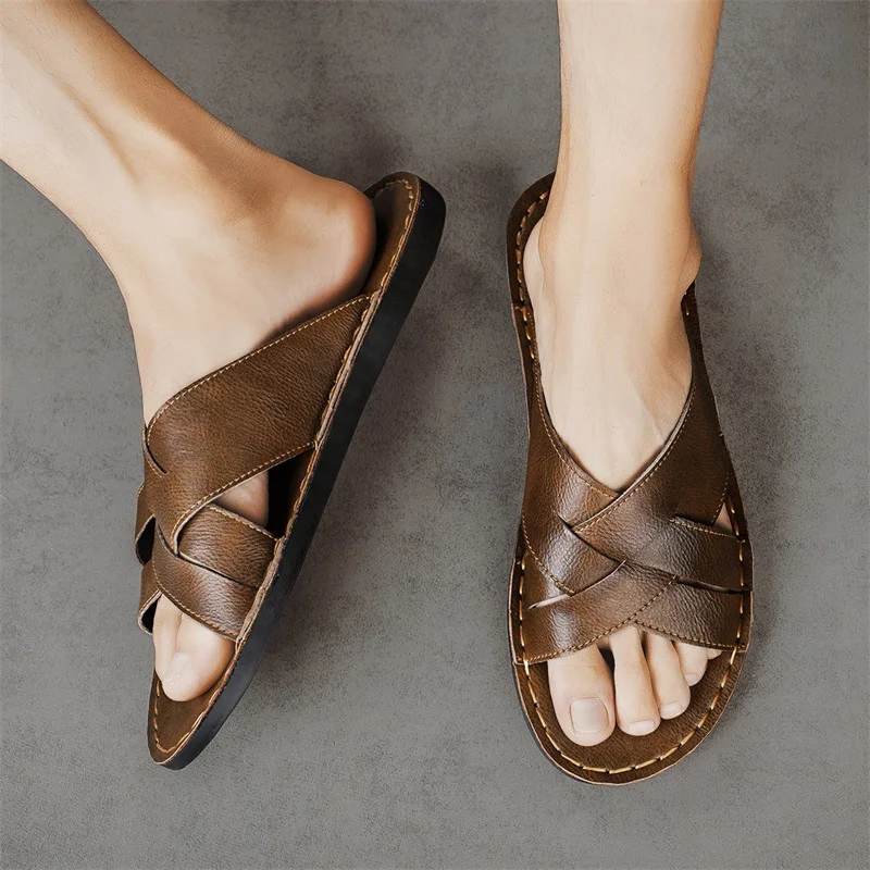 Genuine Leather Men Casual San - Men'S Shoes Qn 评论和价格