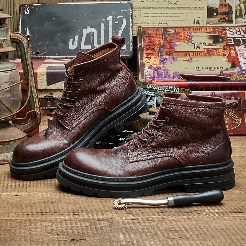 Men's Retro Ankle Leather Boot - Men'S Shoes Quality Brands 评论和价格